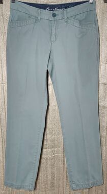 Eddie Bauer Light Eucalyptus Green Cotton Chino Straight Leg Pants Petite 8P